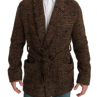 Dolce & Gabbana Elegant Brown Alpaca Blend Belted Cape Jacket