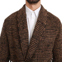 Dolce & Gabbana Elegant Brown Alpaca Blend Belted Cape Jacket