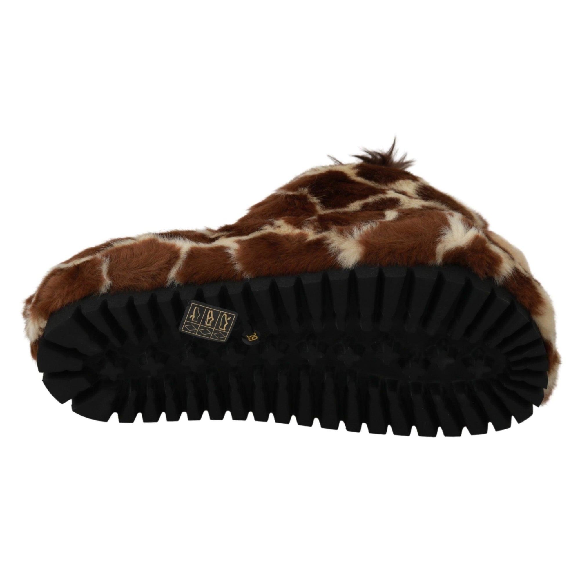 Dolce &amp; Gabbana Elegant Giraffe Pattern Slides for Sophisticated Comfort