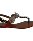 Dolce & Gabbana Elegant Strappy Sandals with Exotic Charm