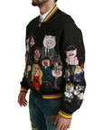 Dolce & Gabbana Multicolor Motive Bomber Style Jacket