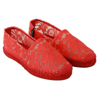 Dolce & Gabbana Red Viscose Espadrilles Flat Shoes