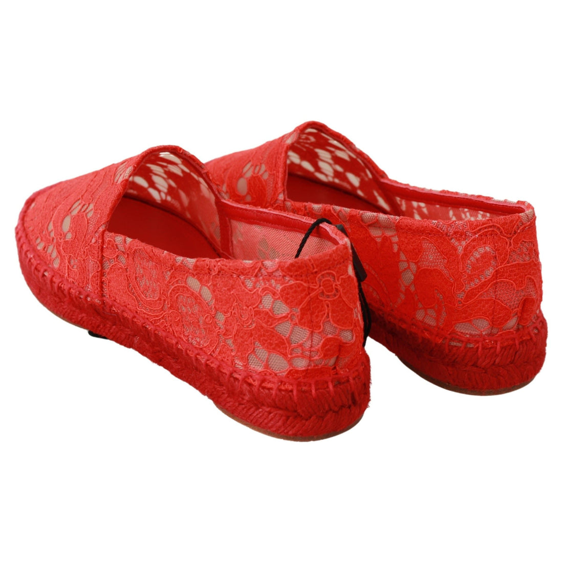 Dolce & Gabbana Red Viscose Espadrilles Flat Shoes