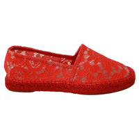 Dolce & Gabbana Red Viscose Espadrilles Flat Shoes