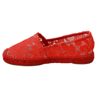 Dolce & Gabbana Red Viscose Espadrilles Flat Shoes