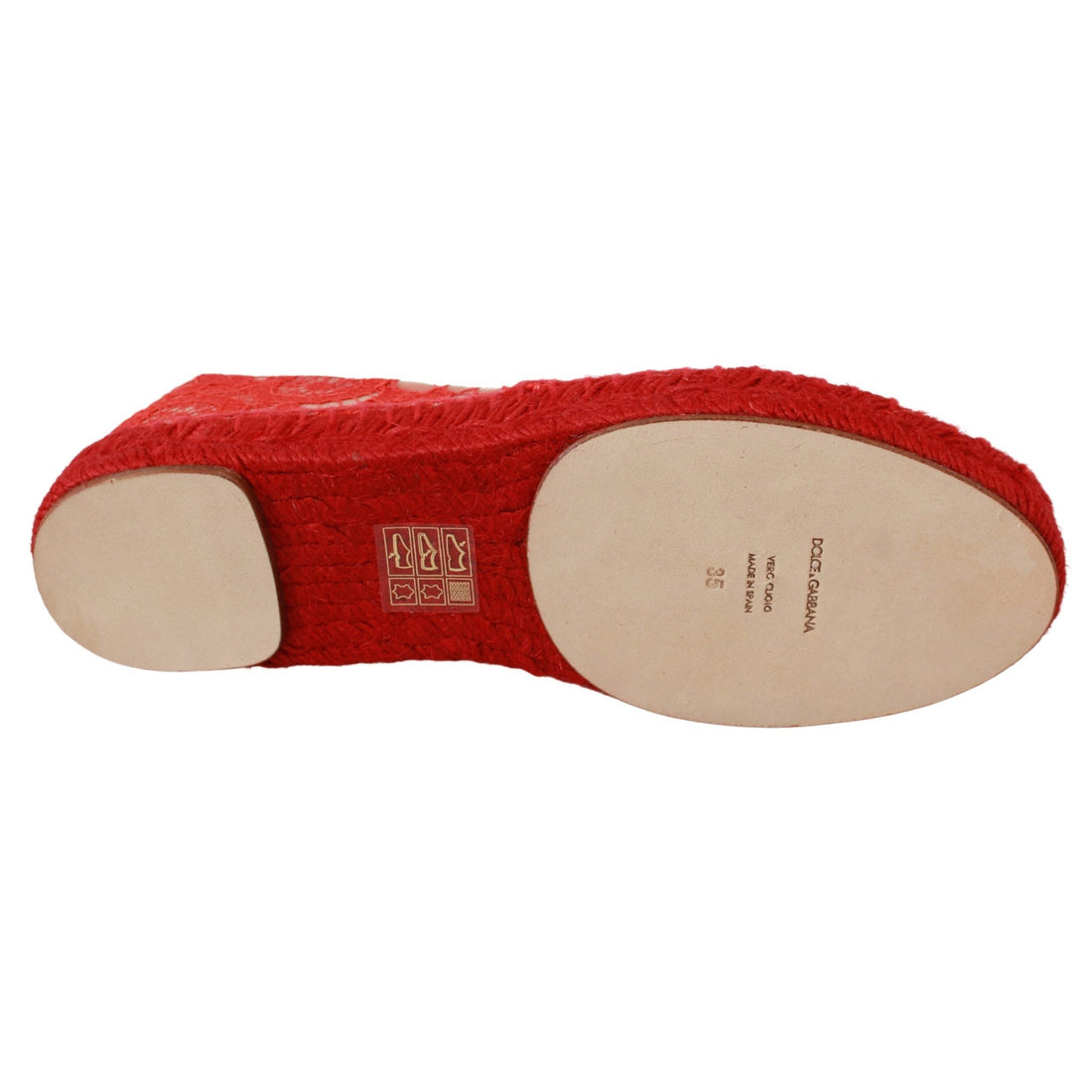 Dolce & Gabbana Red Viscose Espadrilles Flat Shoes