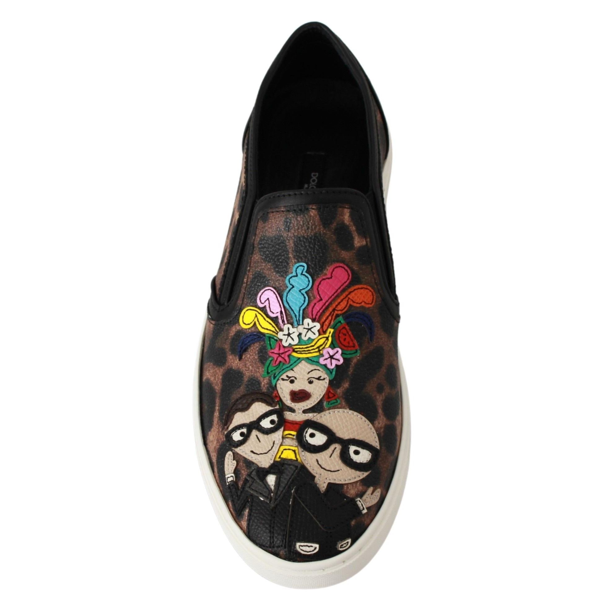 Dolce &amp; Gabbana Elegant Leopard Print Loafers for Sophisticated Style