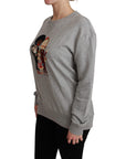 Dolce & Gabbana Elegant Multicolor Embroidered Crew-neck Sweater