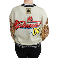 Dolce & Gabbana Chic Multicolor Motive Sequined Sweater