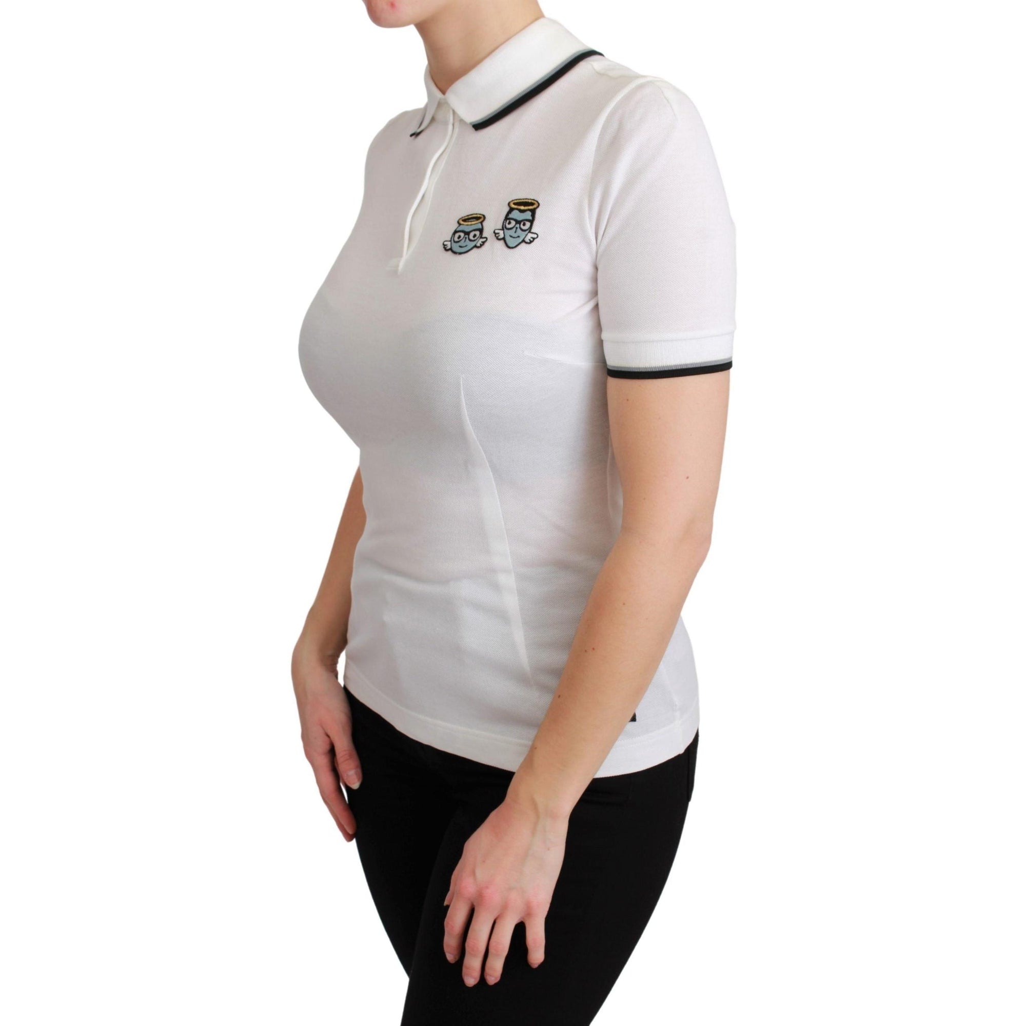 Dolce &amp; Gabbana Chic Polo Angel Embroidered T-shirt