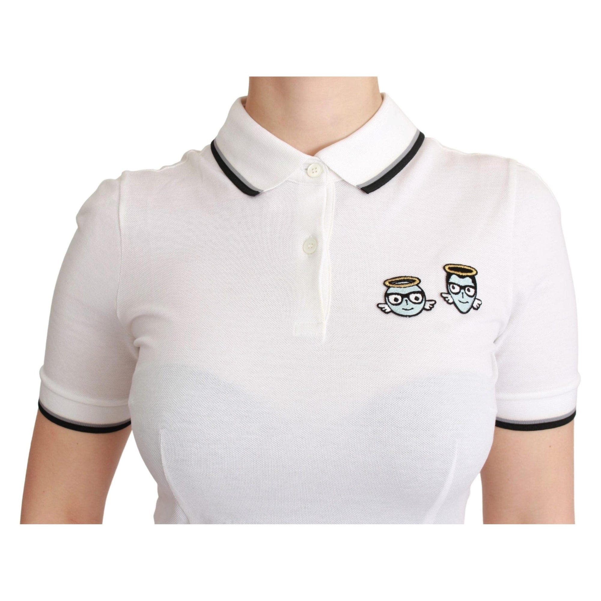 Dolce &amp; Gabbana Chic Polo Angel Embroidered T-shirt