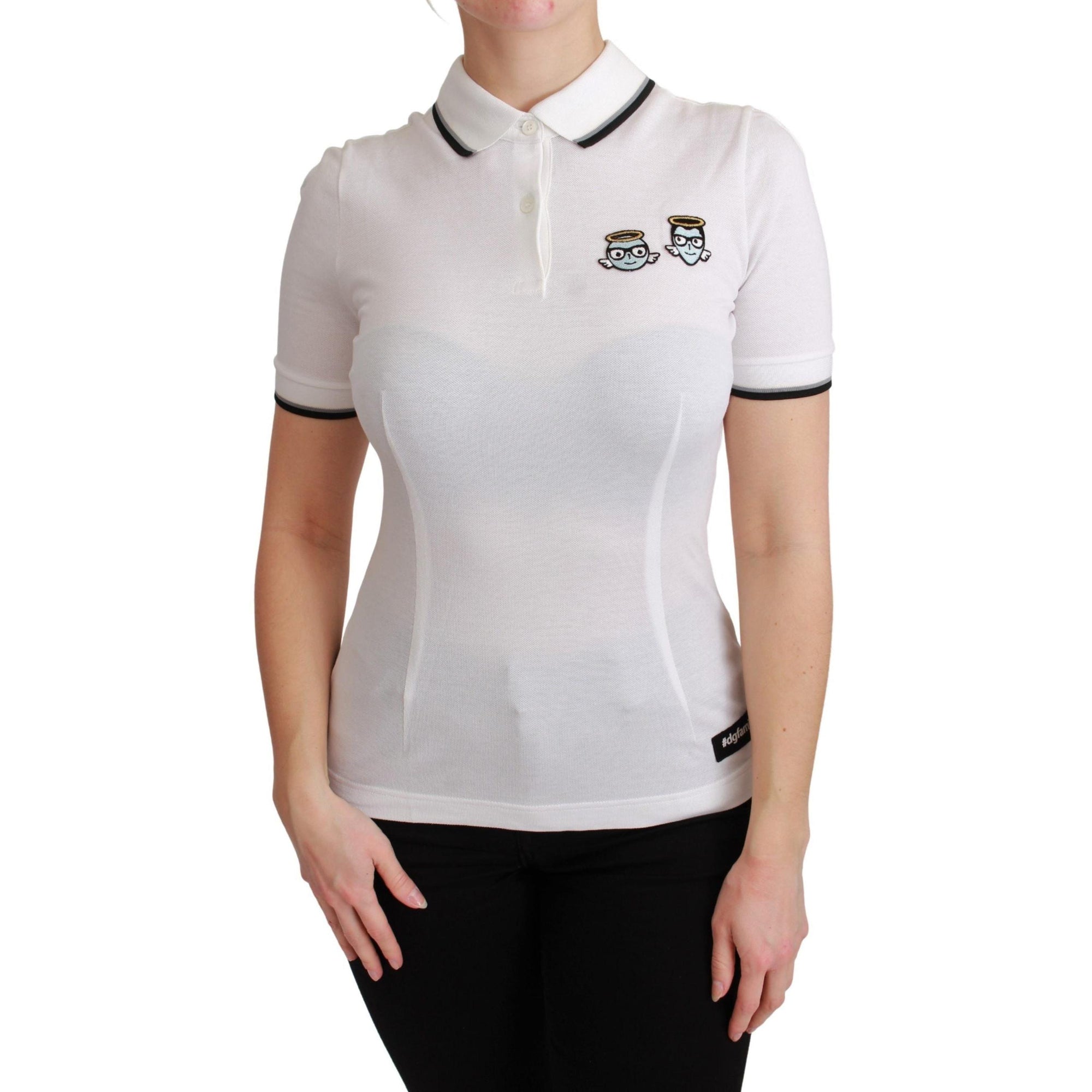 Dolce &amp; Gabbana Chic Polo Angel Embroidered T-shirt