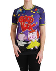 Dolce & Gabbana Elegant Crewneck Motive Tee in Purple
