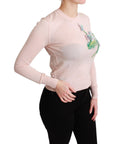 Dolce & Gabbana Silk Blend Floral Embroidered Sweater