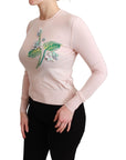 Dolce & Gabbana Silk Blend Floral Embroidered Sweater