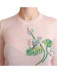 Dolce & Gabbana Silk Blend Floral Embroidered Sweater