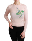 Dolce & Gabbana Silk Blend Floral Embroidered Sweater