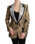 Dolce & Gabbana Elegant Gold Floral Jacquard Blazer