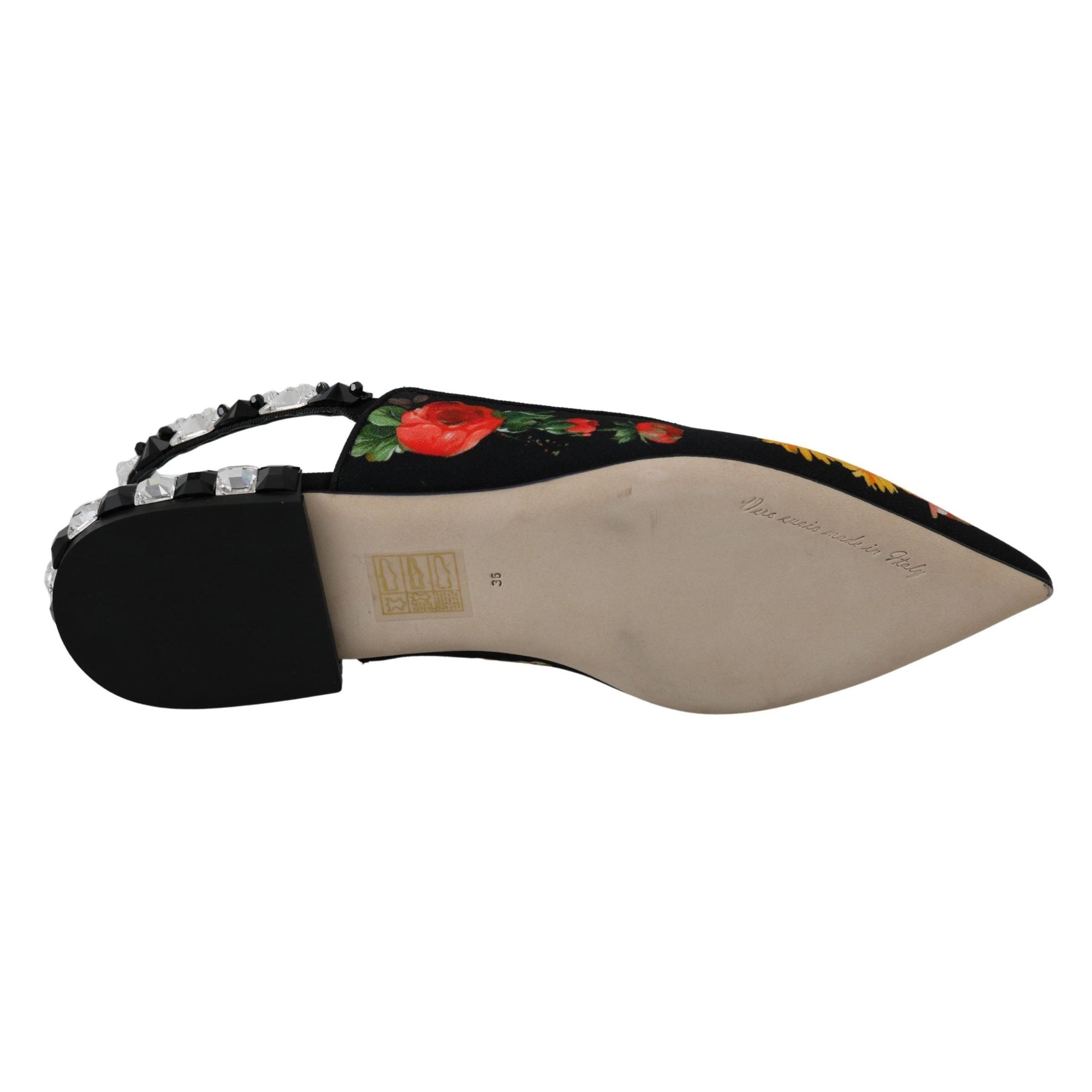 Dolce &amp; Gabbana Elegant Crystal-Embellished Floral Flats