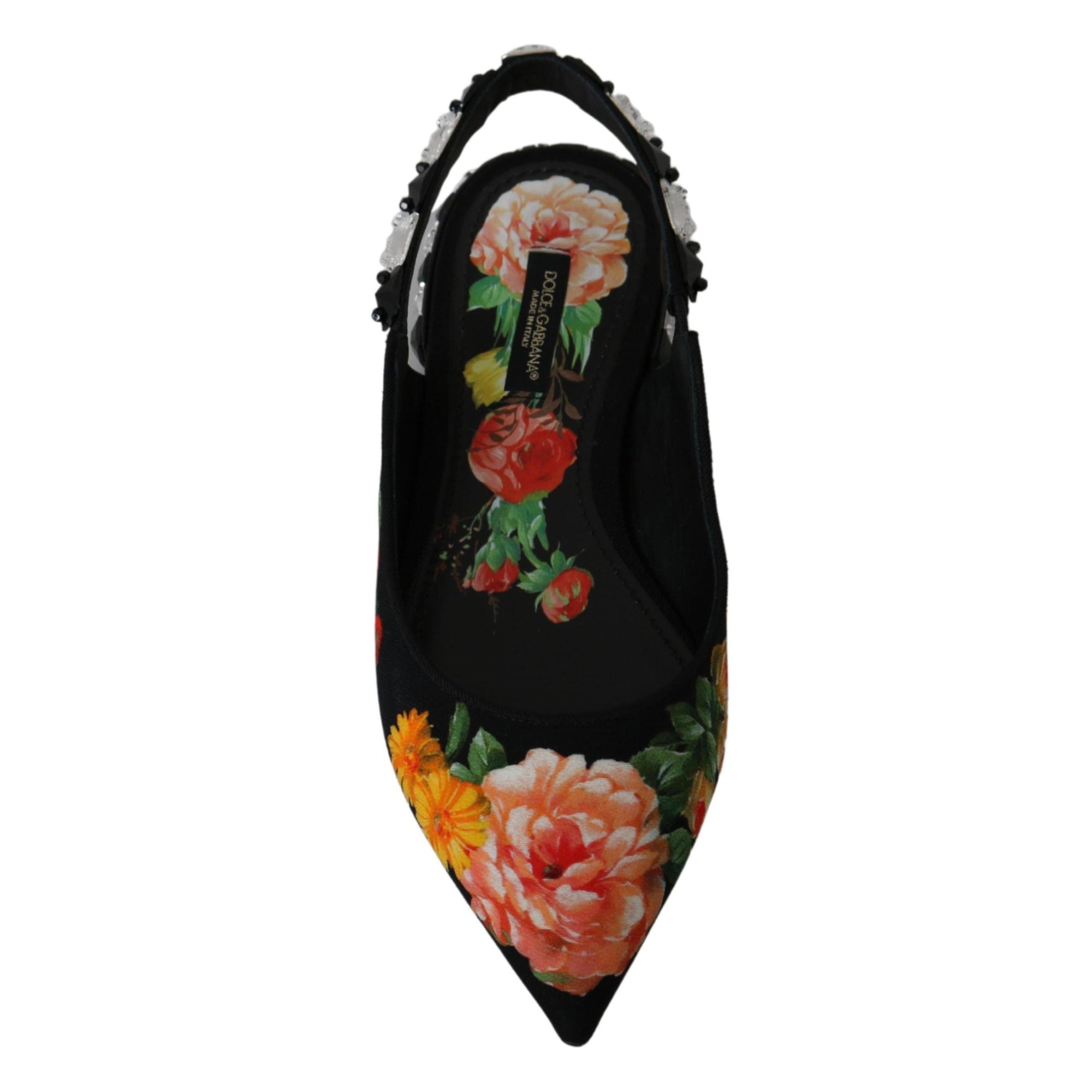 Dolce &amp; Gabbana Elegant Crystal-Embellished Floral Flats