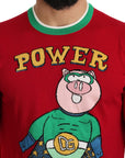 Dolce & Gabbana Elegant Red Wool-Silk Crewneck Sweater
