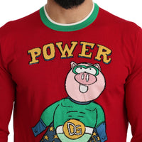 Dolce & Gabbana Elegant Red Wool-Silk Crewneck Sweater