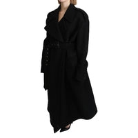 Dolce & Gabbana Elegant Black Wool Trenchcoat