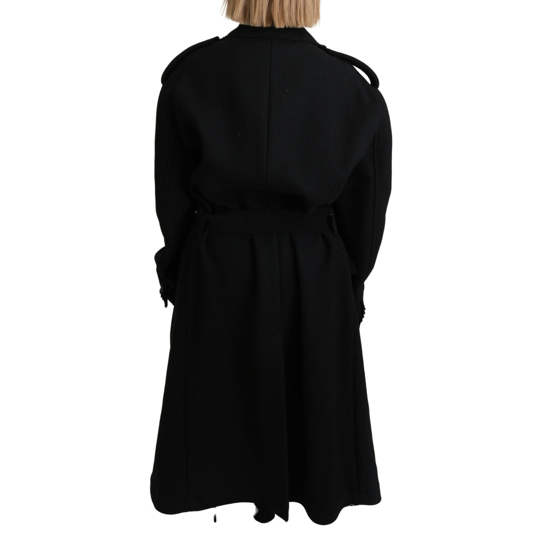 Dolce & Gabbana Elegant Black Wool Trenchcoat