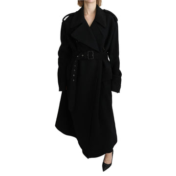 Dolce & Gabbana Elegant Black Wool Trenchcoat