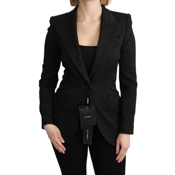 Dolce & Gabbana Elegant Black Brocade Single Breasted Blazer