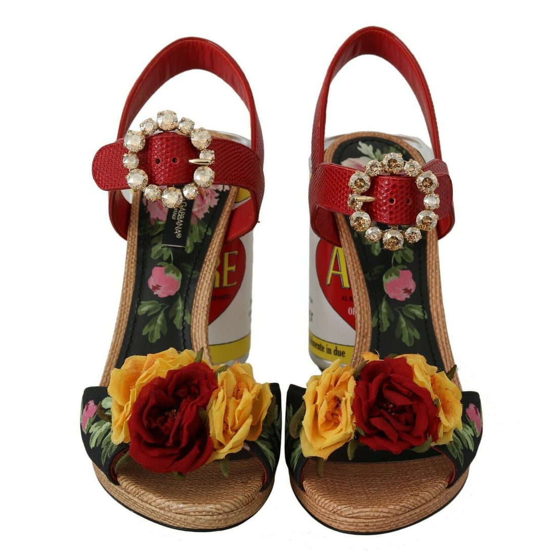 Dolce & Gabbana Multicolor Floral Crystal Embellished Sandals