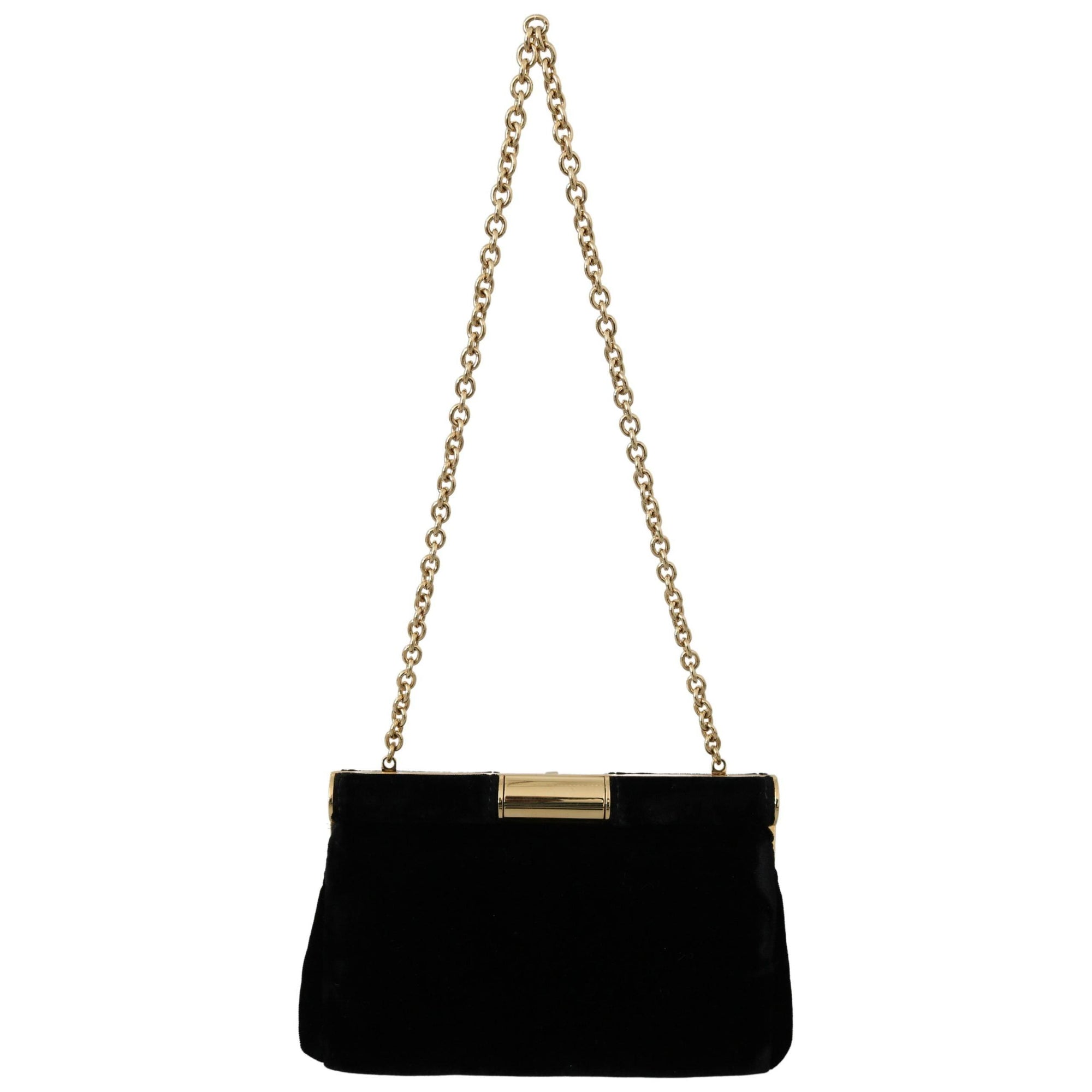 Dolce &amp; Gabbana Velvet Evening Party Crossbody with Crystal Studs