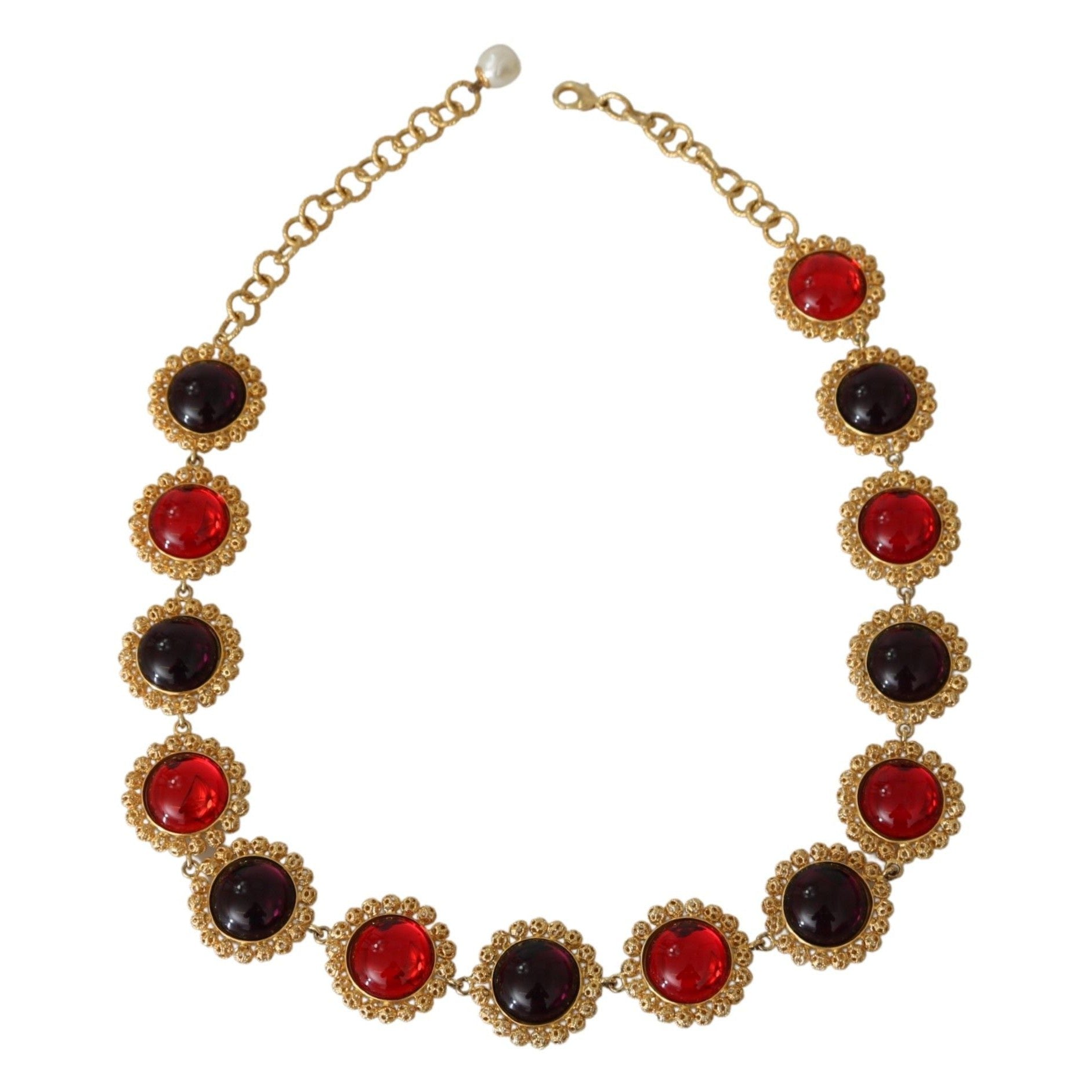 Dolce &amp; Gabbana Elegant Crystal Charm Statement Necklace