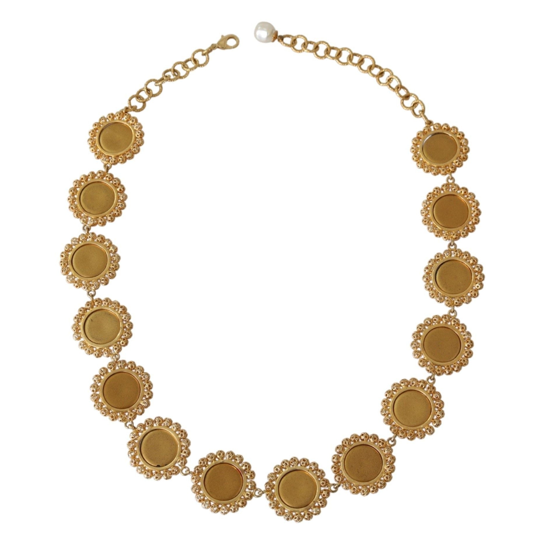 Dolce &amp; Gabbana Elegant Crystal Charm Statement Necklace
