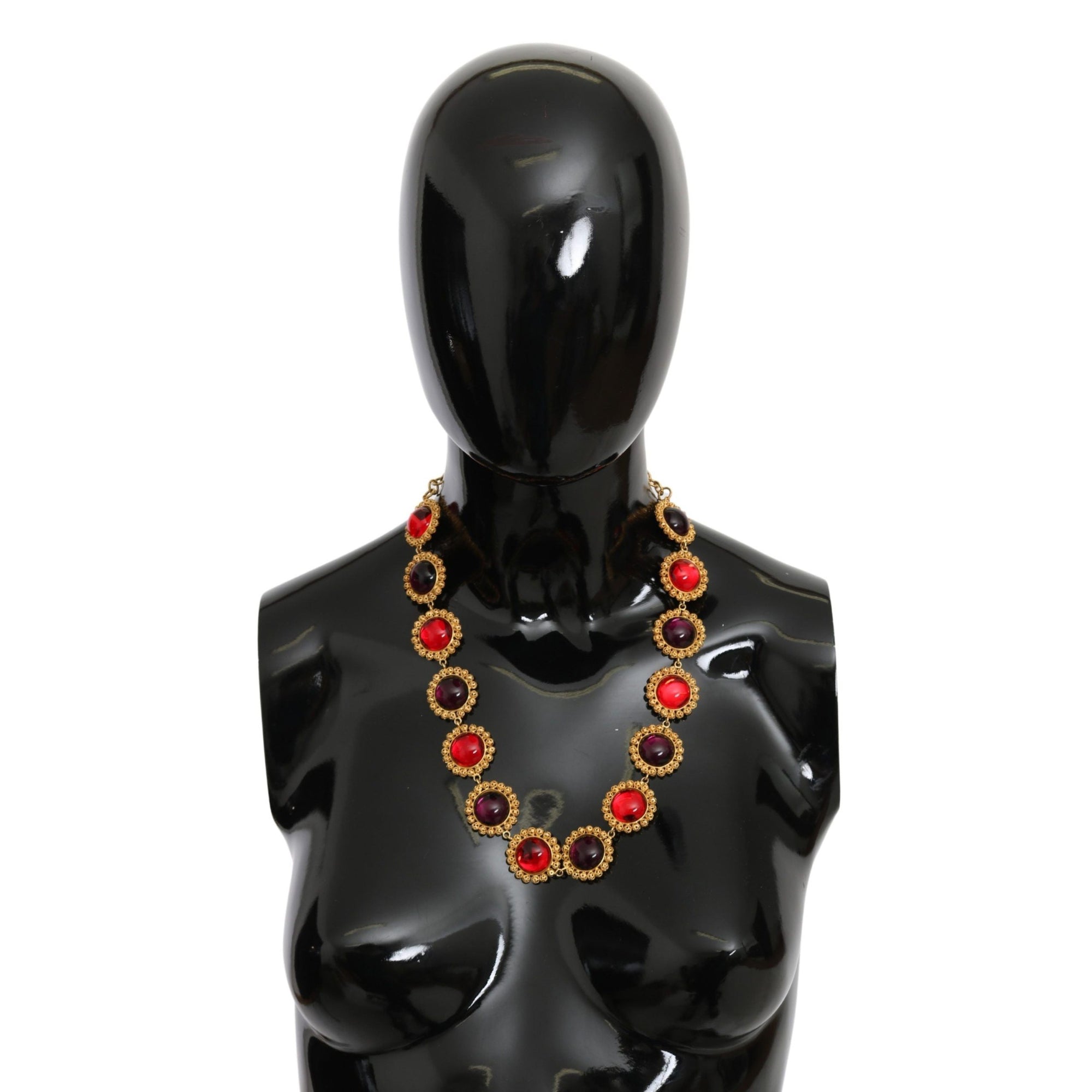 Dolce &amp; Gabbana Elegant Crystal Charm Statement Necklace