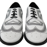 Dolce & Gabbana Elegant White Leather Derby Shoes