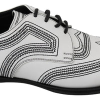 Dolce & Gabbana Elegant White Leather Derby Shoes