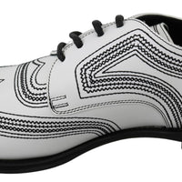 Dolce & Gabbana Elegant White Leather Derby Shoes