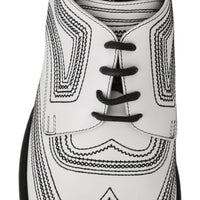 Dolce & Gabbana Elegant White Leather Derby Shoes