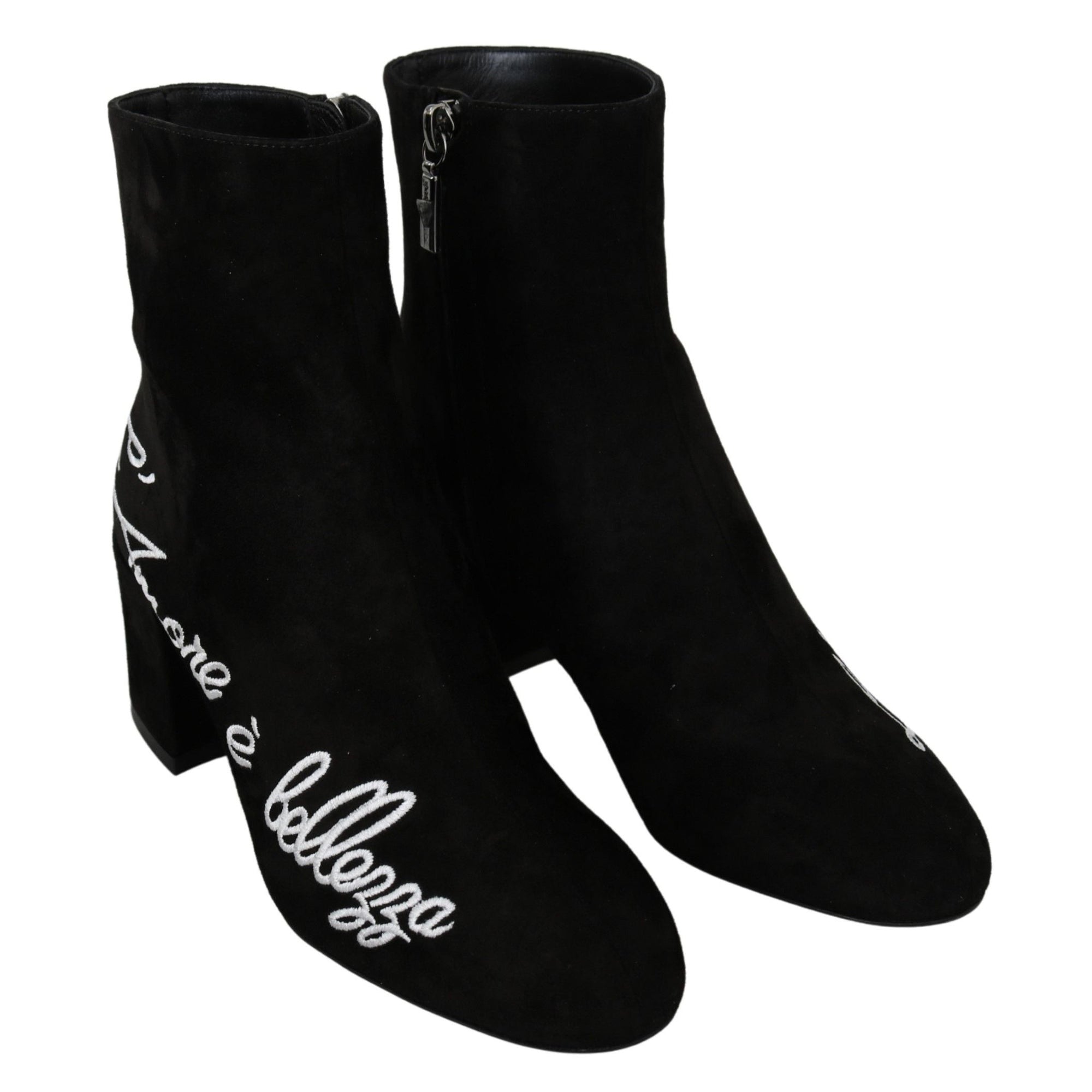 Dolce &amp; Gabbana Chic Embroidered Ankle Boots