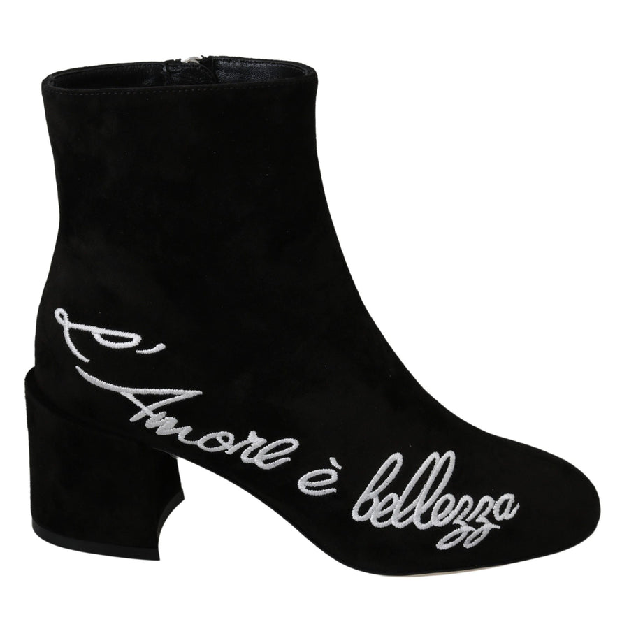 Dolce & Gabbana Chic Embroidered Ankle Boots