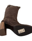 Dolce & Gabbana Studded Suede Knee High Boots in Brown