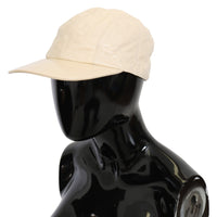 Dolce & Gabbana Elegant White Lambskin Leather Baseball Cap