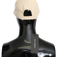 Dolce & Gabbana Elegant White Lambskin Leather Baseball Cap