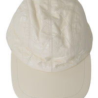 Dolce & Gabbana Elegant White Lambskin Leather Baseball Cap