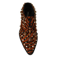 Dolce & Gabbana Tiger Pattern Crystal Embellished Flats