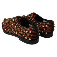 Dolce & Gabbana Tiger Pattern Crystal Embellished Flats