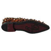 Dolce & Gabbana Tiger Pattern Crystal Embellished Flats