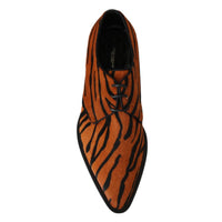 Dolce & Gabbana Tiger Pattern Dress Shoes with Pony Hair