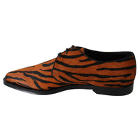 Dolce & Gabbana Tiger Pattern Dress Shoes with Pony Hair